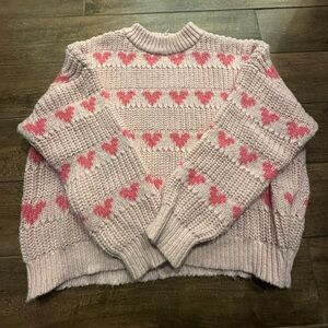 ✨CLEAROUT✨ Pink Heart Pattern Sweater